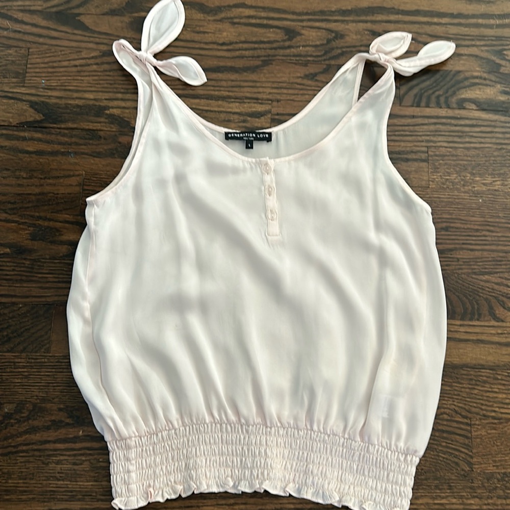 Generation Love Pink Silk Sleeveless Top